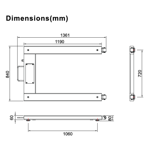 Pese palette  Milliot 3000 kg/1 kg. robuste et précis.