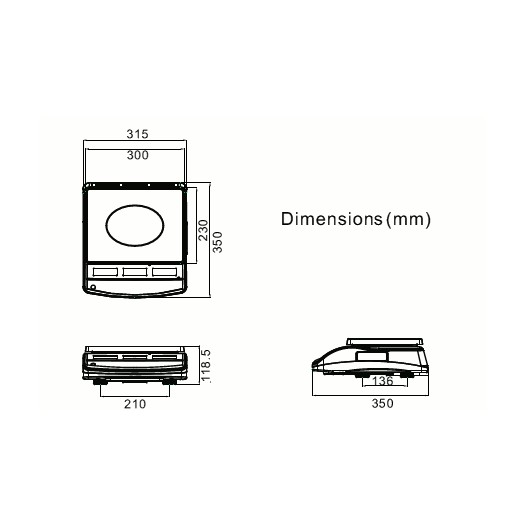 Balance poids prix BMQTP bi-échelon 3-6 kg/1-2 g - 300x230 mm