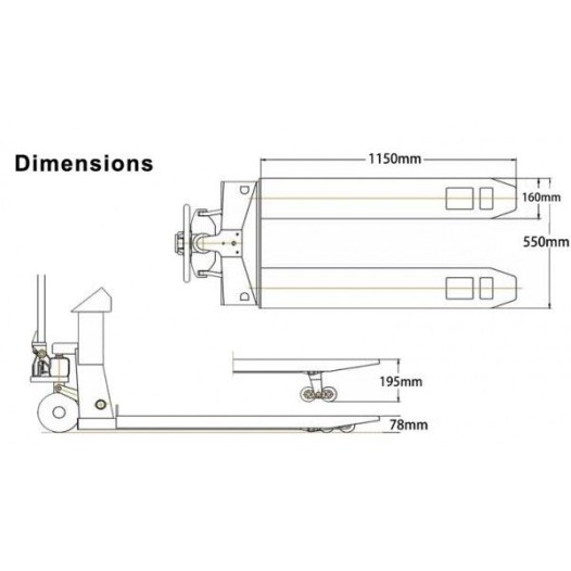Transpalette peseur économique 2000 kg/500 g