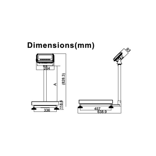 Balance inox modulaire 15 kg/2 g - 400x400 mm