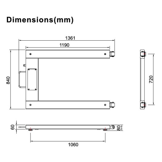 Pèse palette homologué 3000 kg/1 kg par MILLIOT