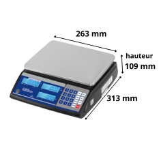 Balance poids-prix compacte ABDPRO. Version 15kg/5g. Homologuée.