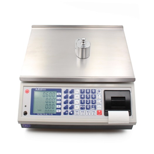 Balance poids prix à ticket bi-échelon, max 15/30kg, précision 5/10g