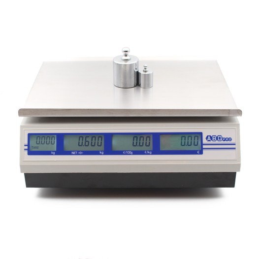 Balance poids prix à ticket bi-échelon, max 15/30kg, précision 5/10g