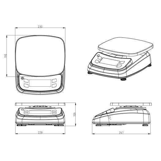Balance compacte étanche ABDPRO AFC, portée 15 kg, précision 1g