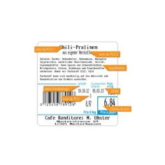 Etiquettes CAS pour balance CL5200N, Format 22, dimensions 58x60 mm